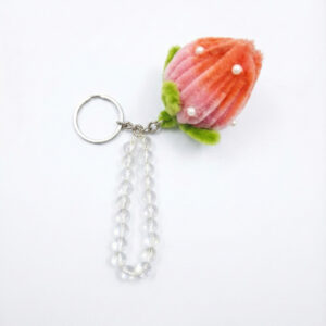 Handmade Strawberry Pearl Keychain | Cute Beaded Bag Charm | Aesthetic Gift by Adorn by Riti