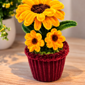 Handmade Sunflower Mini Pot Décor | Adorn by Riti