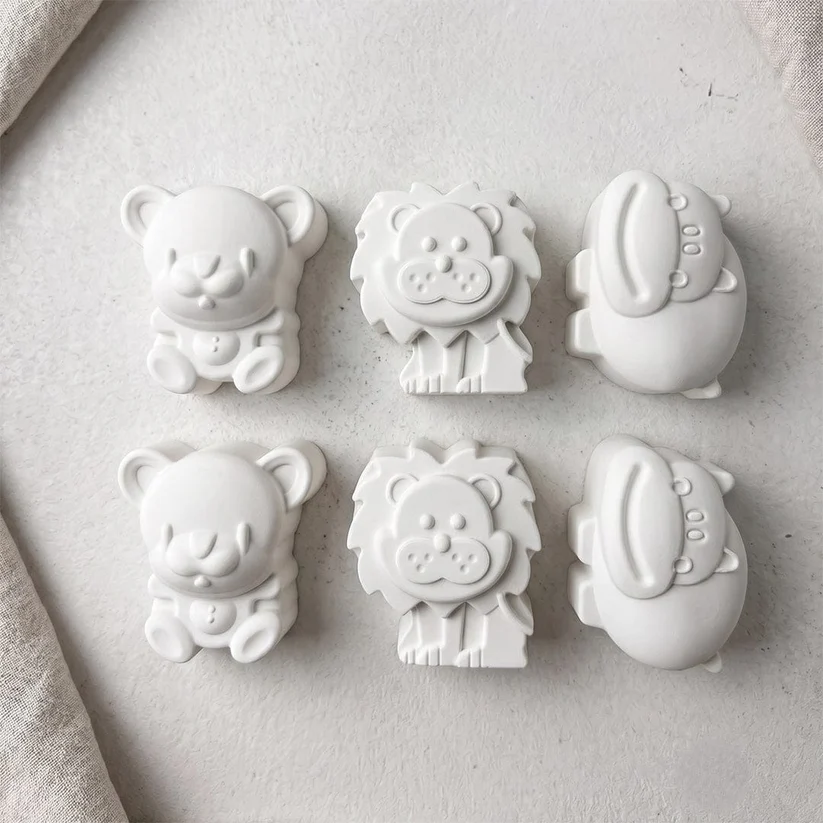 Lion, Bear, Hippo Silicone Mould for DIY Concrete Art, Resin Crafts, Soap Making & Cake Making Silicone Mould